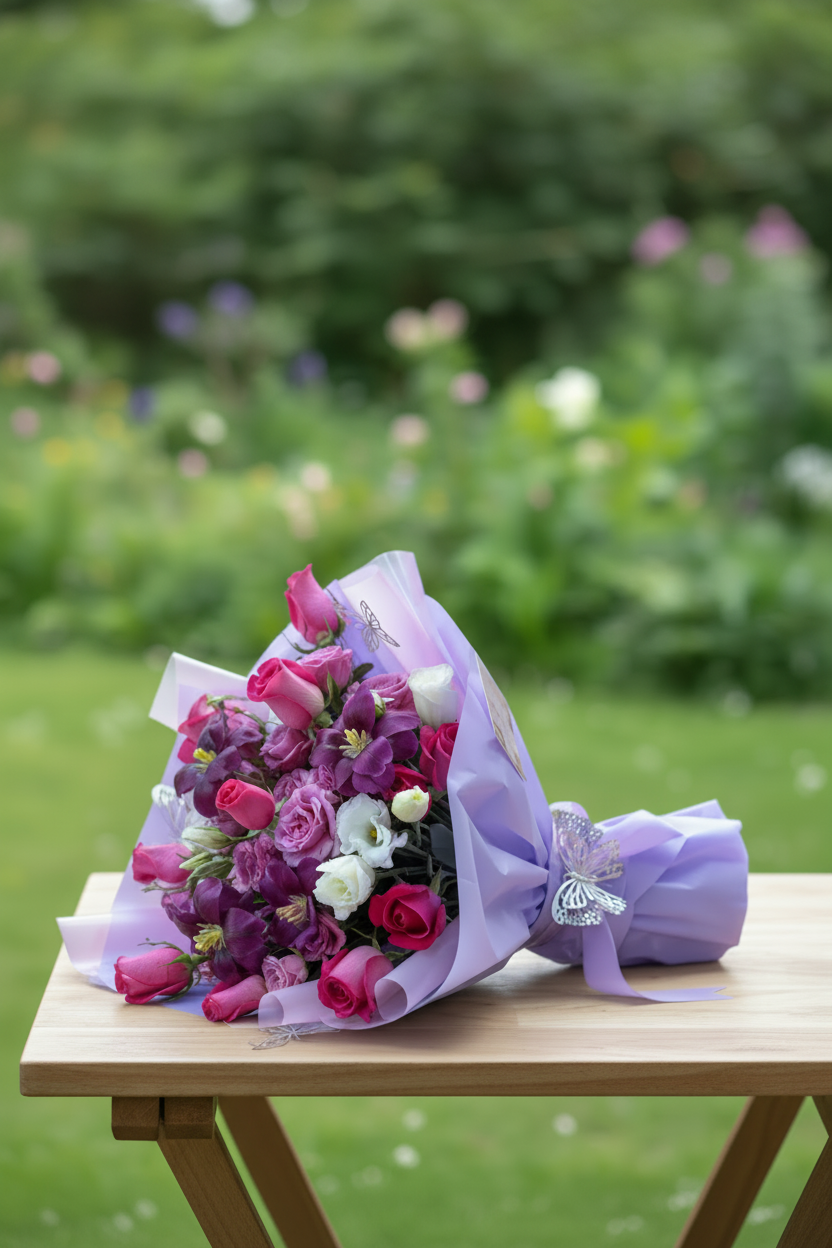 Purple and pink flowers